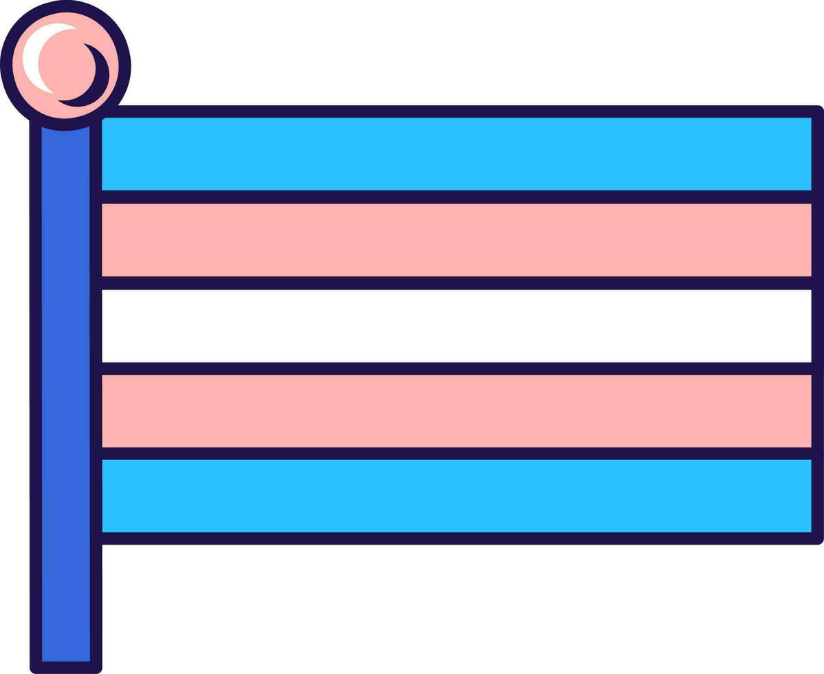 Outline Flagpole Flag Transgender Pride vector