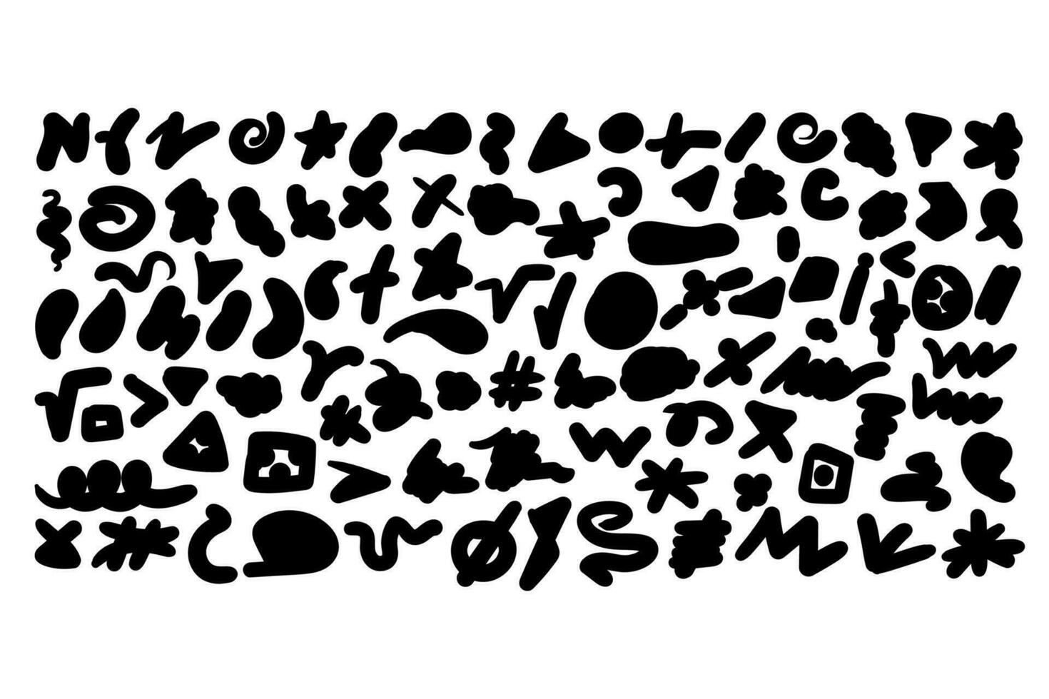 guiones líneas símbolos mano dibujado negro conjunto vector