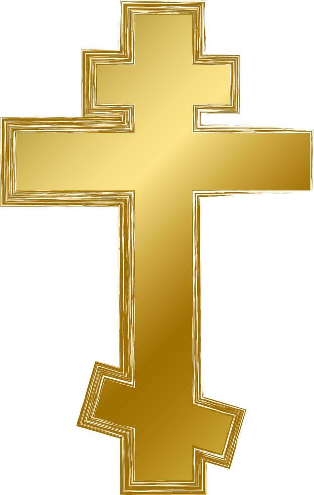 Grunge Gold Religion Orthodox Cross Symbol vector