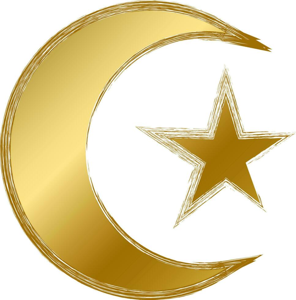 Grunge Gold Religion Islam Mystical Symbol vector