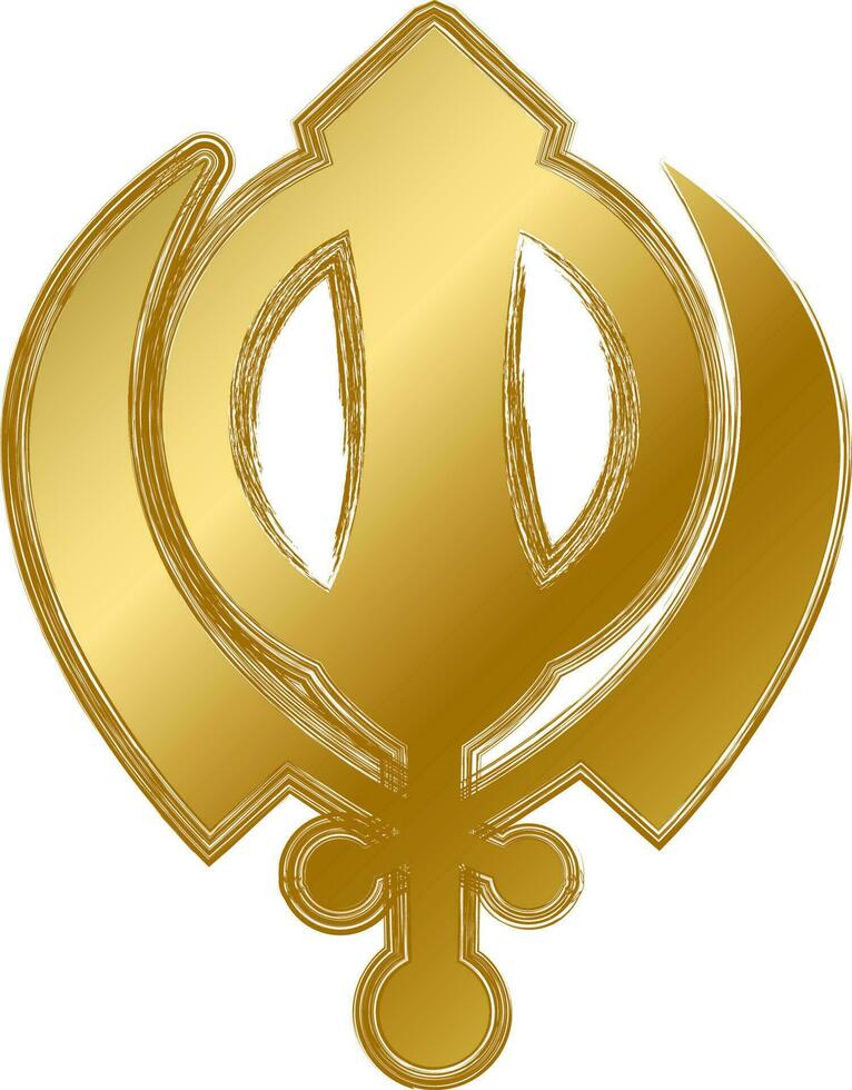 Grunge Gold Religion Sikhism Mystical Symbol vector