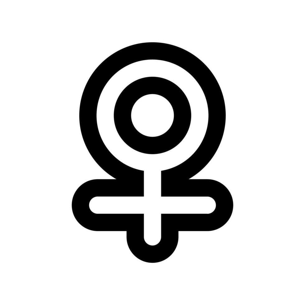 Outline Gender Femme Black White Icon vector