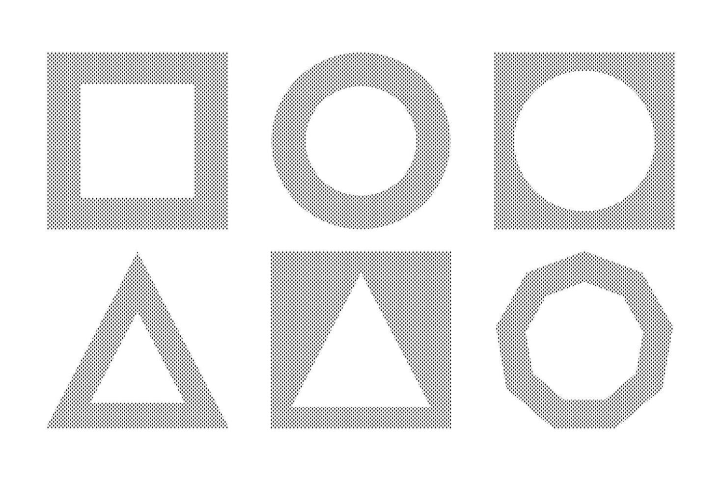 Funny Geometric Doted Frame Template Kit vector