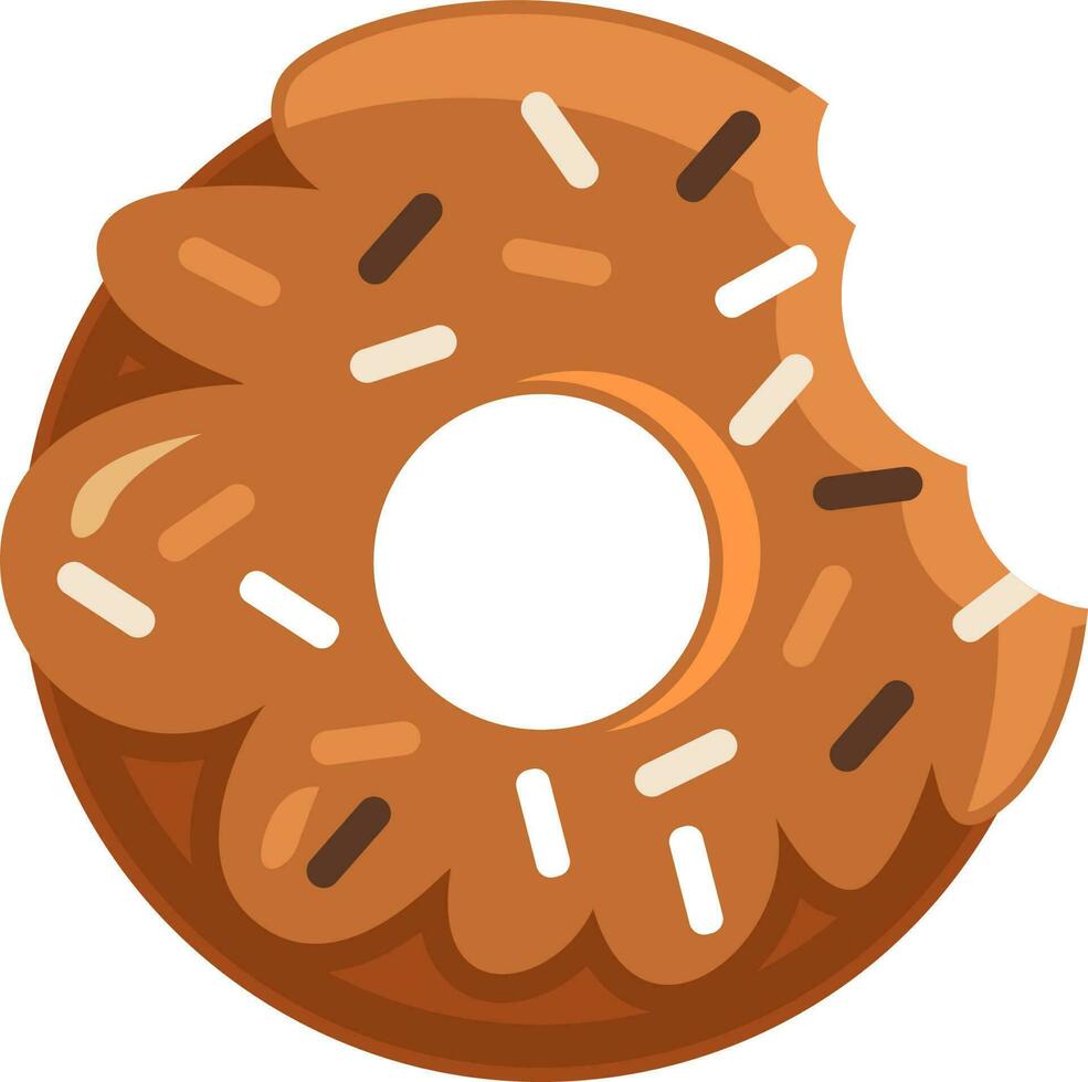 Sweet Donut Whole Flat Food Illustration vector