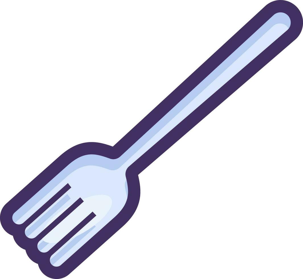 Flat Outline Waste Plastic Fork Icon vector