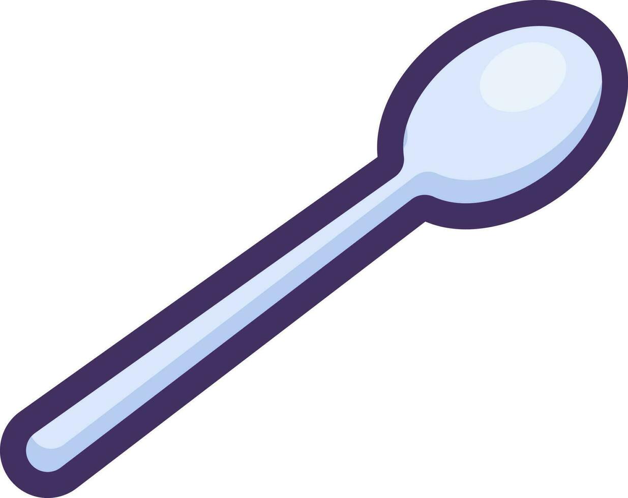 Flat Outline Waste Plastic Spoon Icon vector