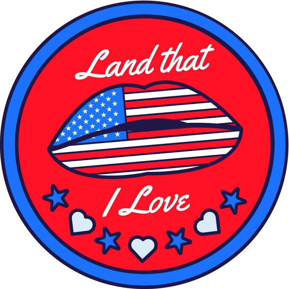 Estados Unidos tierra ese yo amor festivo americano bandera Insignia vector