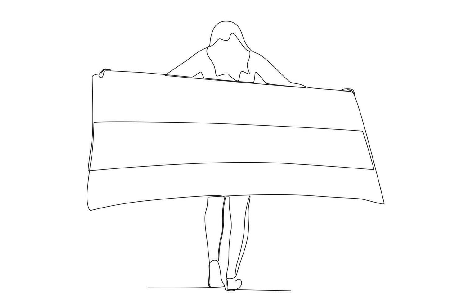 Rear view of a woman with a Colombian flag vector