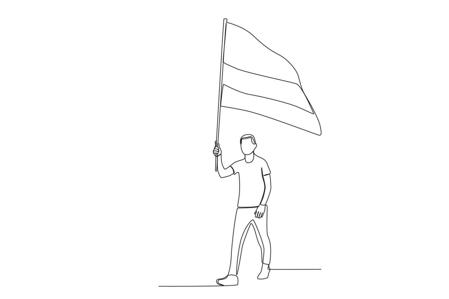 A man carrying a large Colombian flag vector