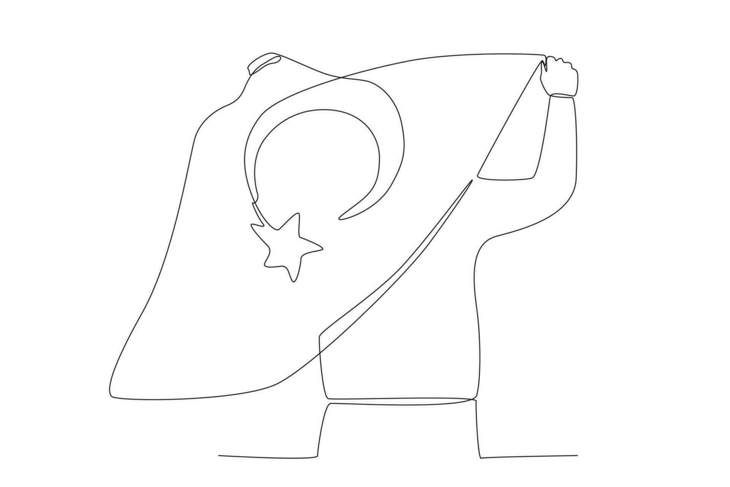 A man raises a Turkish flag on his head 23786614 Vector Art at Vecteezy