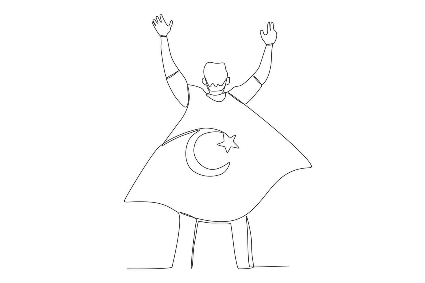 A man has a Turkish flag on his back 23786657 Vector Art at Vecteezy