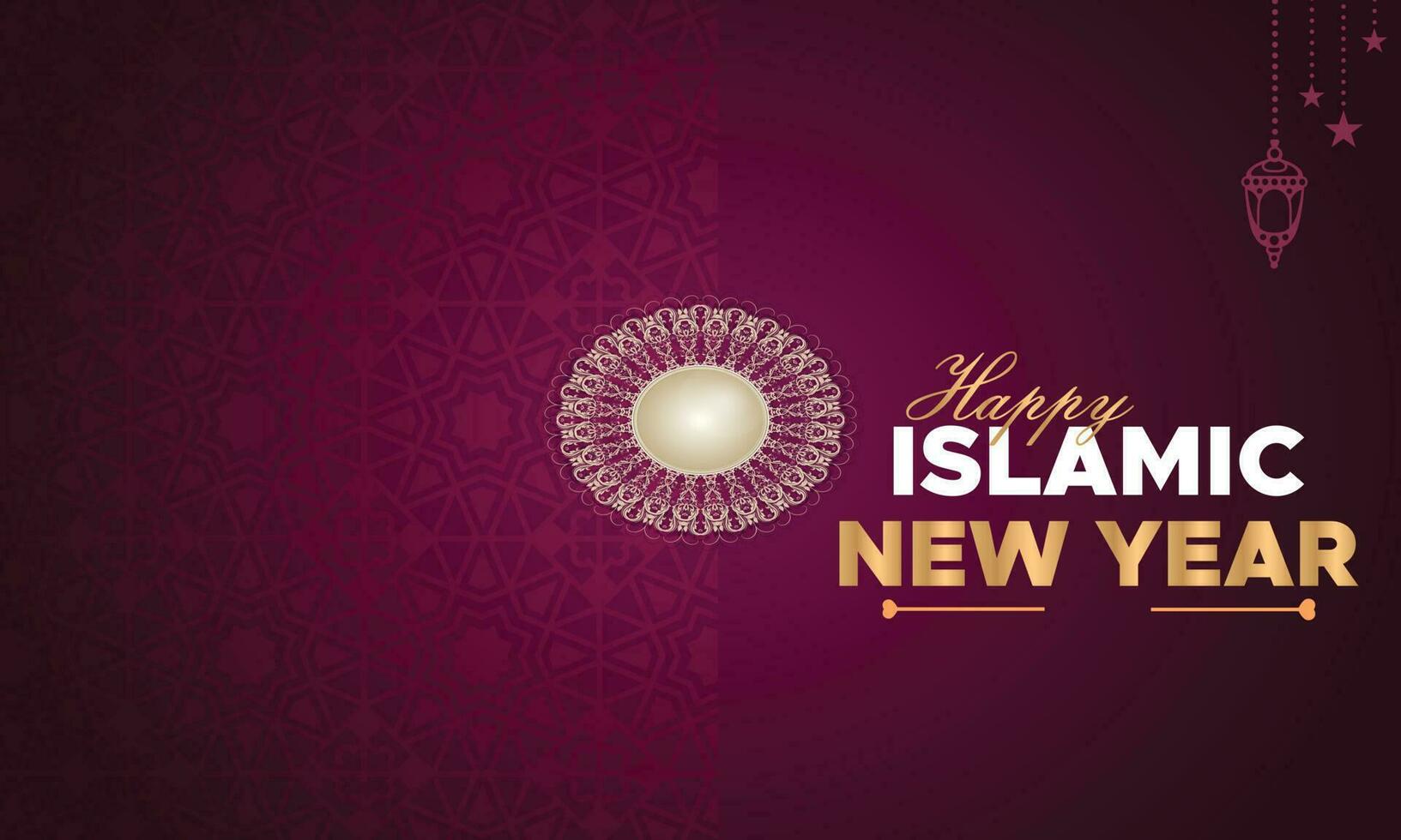 happy muharram islamic new year background vector