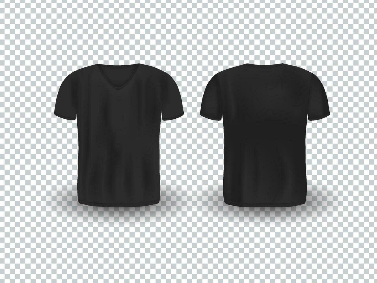 V-neck realistic t-shirt mockup. vector