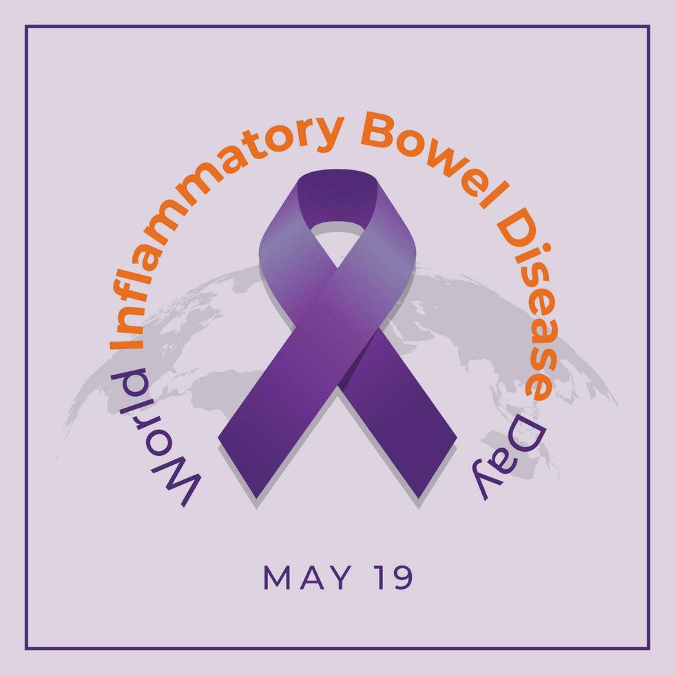 world ibd day design template for celebration.  World Inflammatory Bowel Disease Day design template. violet ribbon vector. ribbon illustration. world ibd day. vector