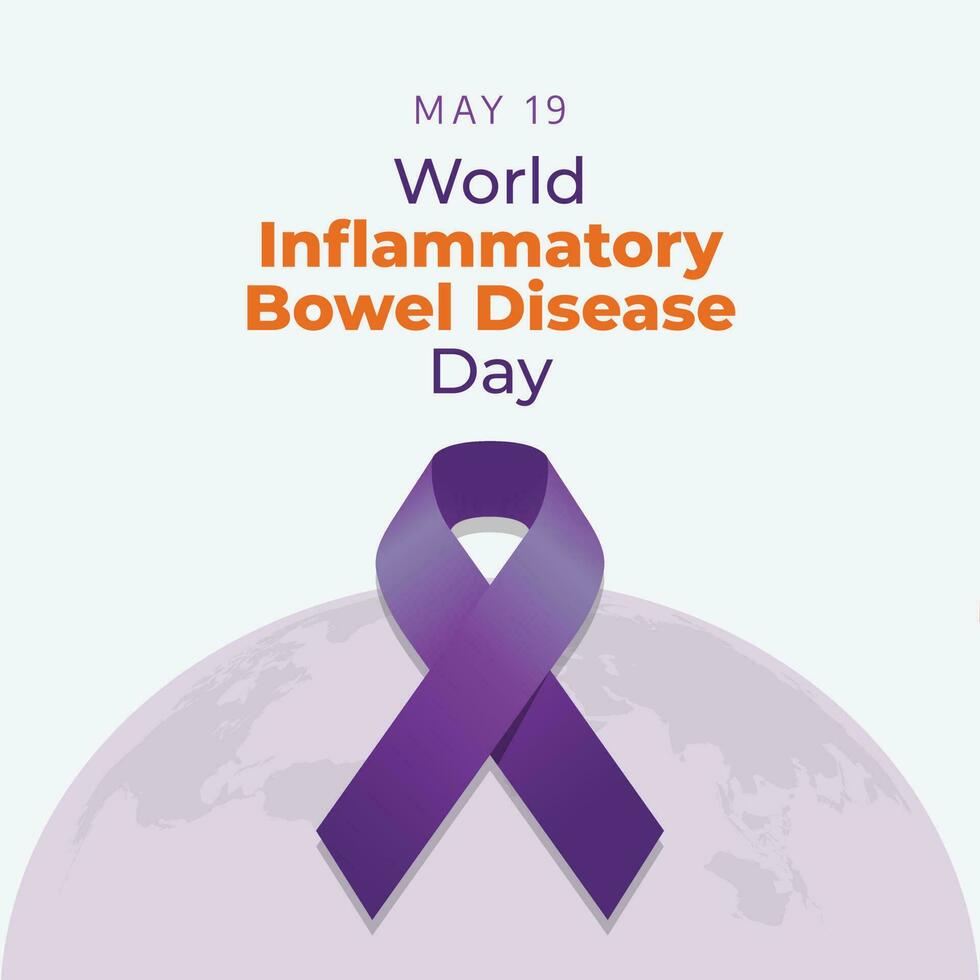 world ibd day design template for celebration.  World Inflammatory Bowel Disease Day design template. violet ribbon vector. ribbon illustration. world ibd day. vector