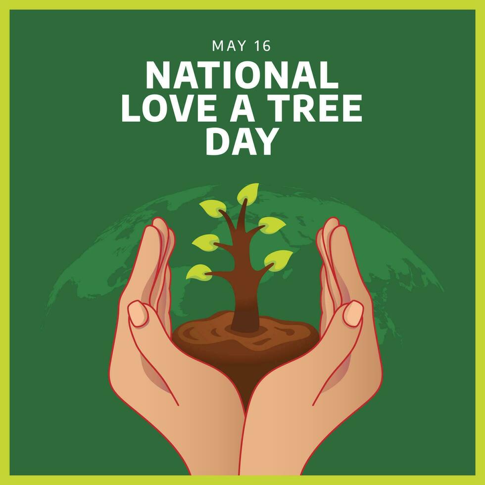 National Love a Tree Day design template for celebration. National Love a Tree Day vector illustration. tree and hand environmental design template.