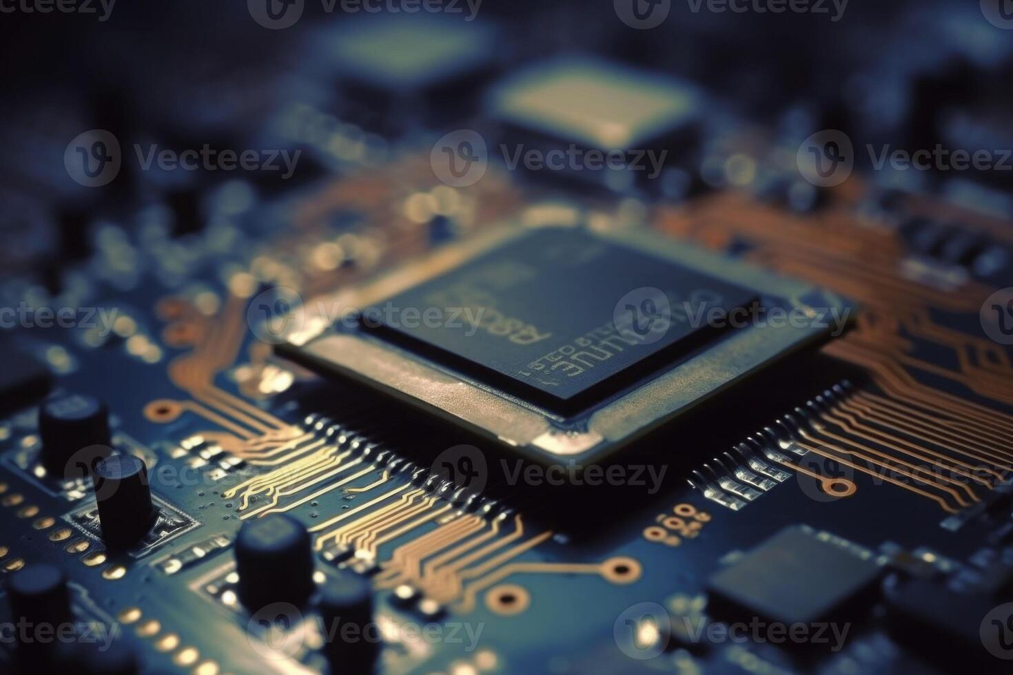 Circuit board. Central Computer Processors CPU concept. Motherboard digital chip. photo
