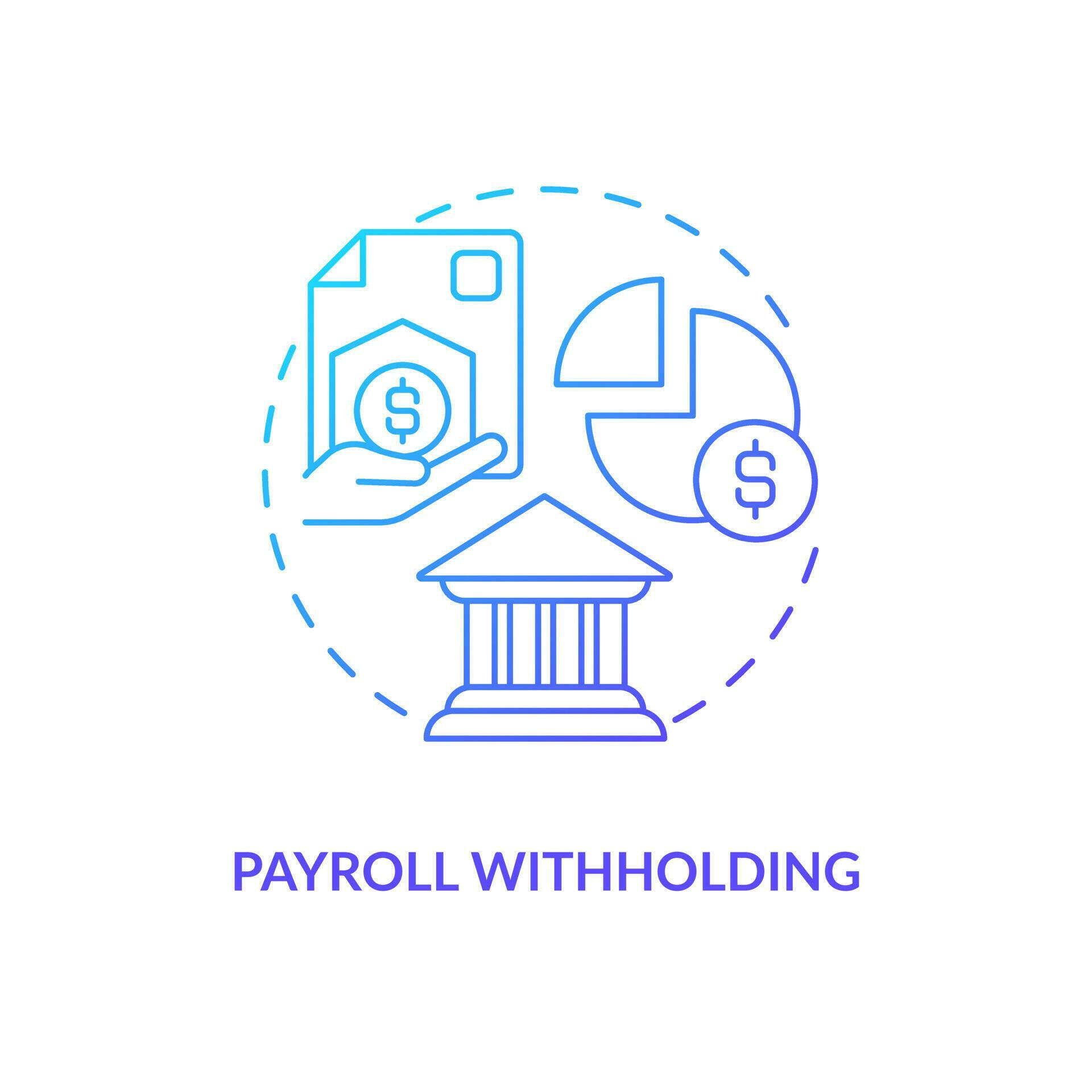 Payroll withholding blue gradient concept icon. Salary deduction