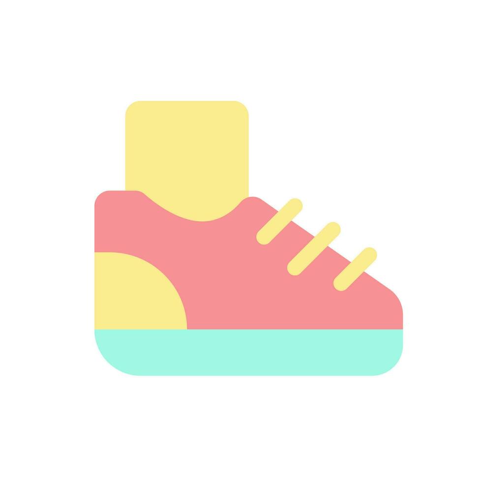 zapatilla de deporte plano color ui icono. deporte calzado. corriendo y correr. sano hábito. activo estilo de vida. sencillo lleno elemento para móvil aplicación vistoso sólido pictograma. vector aislado rgb ilustración