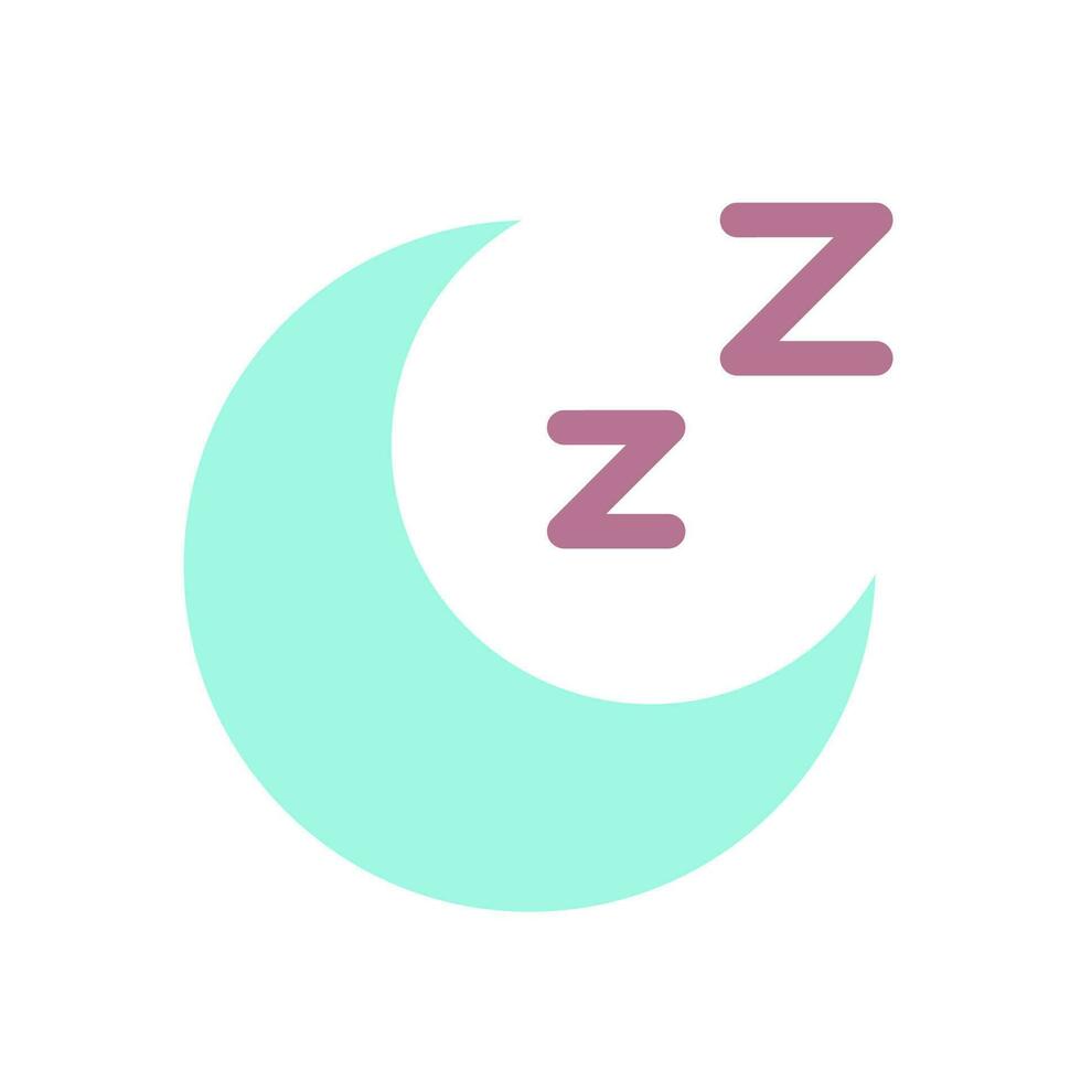 Sleep flat color ui icon. Sleeping mode. Muted sound. Do not disturb. Relaxation time. Bedtime. Simple filled element for mobile app. Colorful solid pictogram. Vector isolated RGB illustration