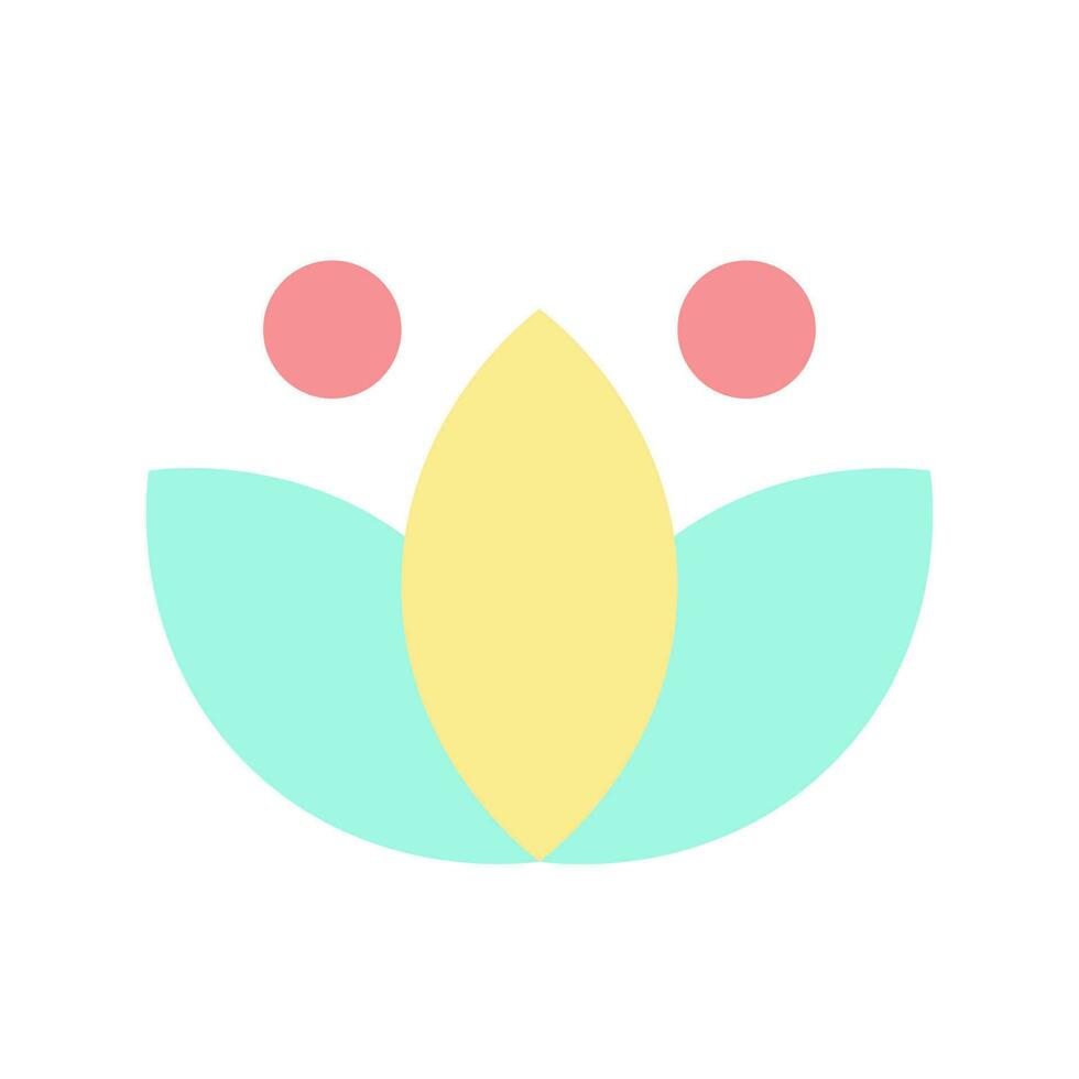 Lotus flat color ui icon. Meditation sign. Inner calmness and tranquility. Spiritual harmony. Simple filled element for mobile app. Colorful solid pictogram. Vector isolated RGB illustration
