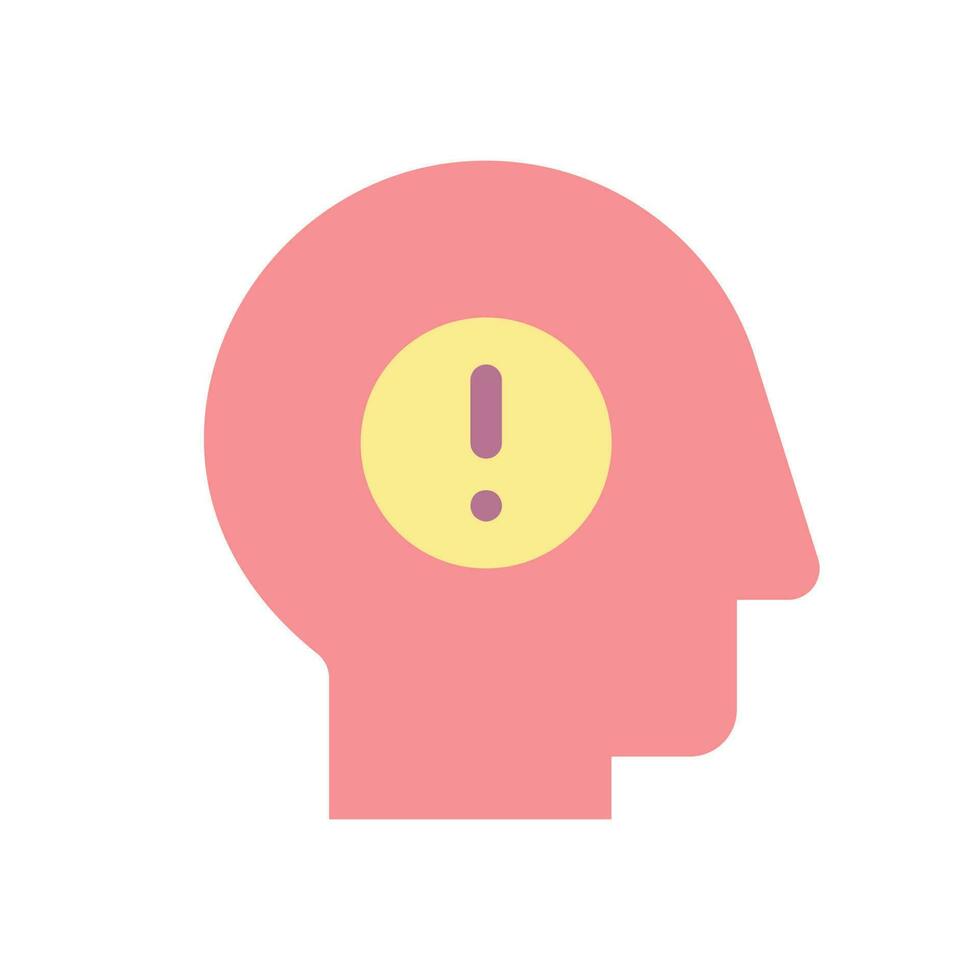 Mental health issues flat color ui icon. Stress and anxiety. Psychological problem. Simple filled element for mobile app. Colorful solid pictogram. Vector isolated RGB illustration