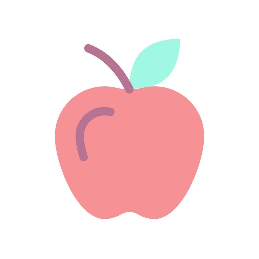 Apple flat color ui icon. Delicious and sweet fruit. Healthy food. Fresh, juicy product. Simple filled element for mobile app. Colorful solid pictogram. Vector isolated RGB illustration