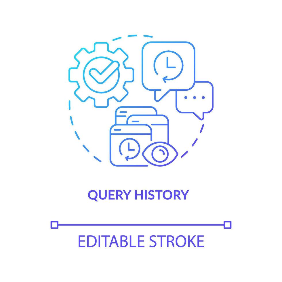 Query history red gradient concept icon. Personalize customer interaction with product. One-to-one marketing abstract idea thin line illustration. Isolated outline drawing vector