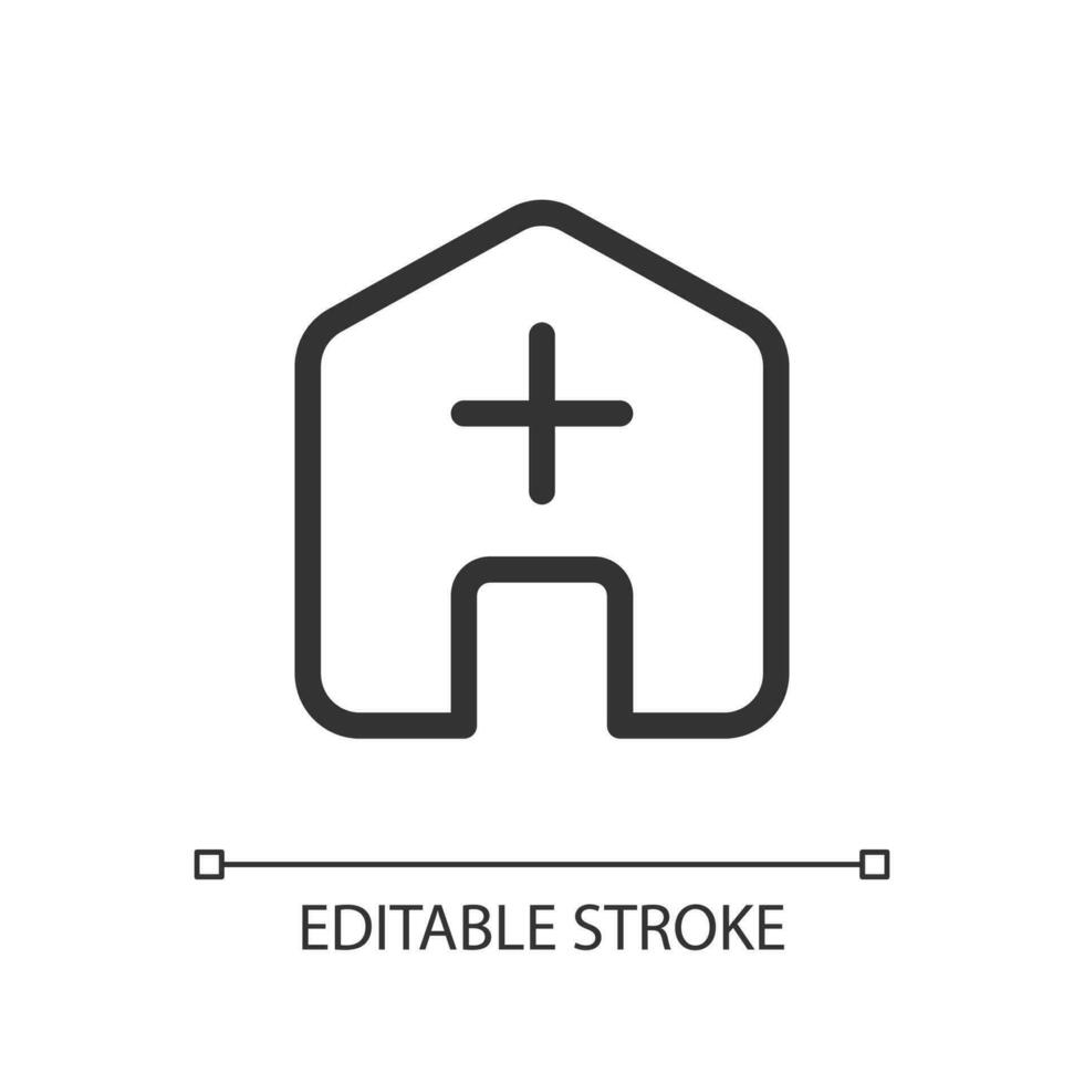 Add address pixel perfect linear ui icon. Delivery service. Mail recipient information. GUI, UX design. Outline isolated user interface element for app and web. Editable stroke vector