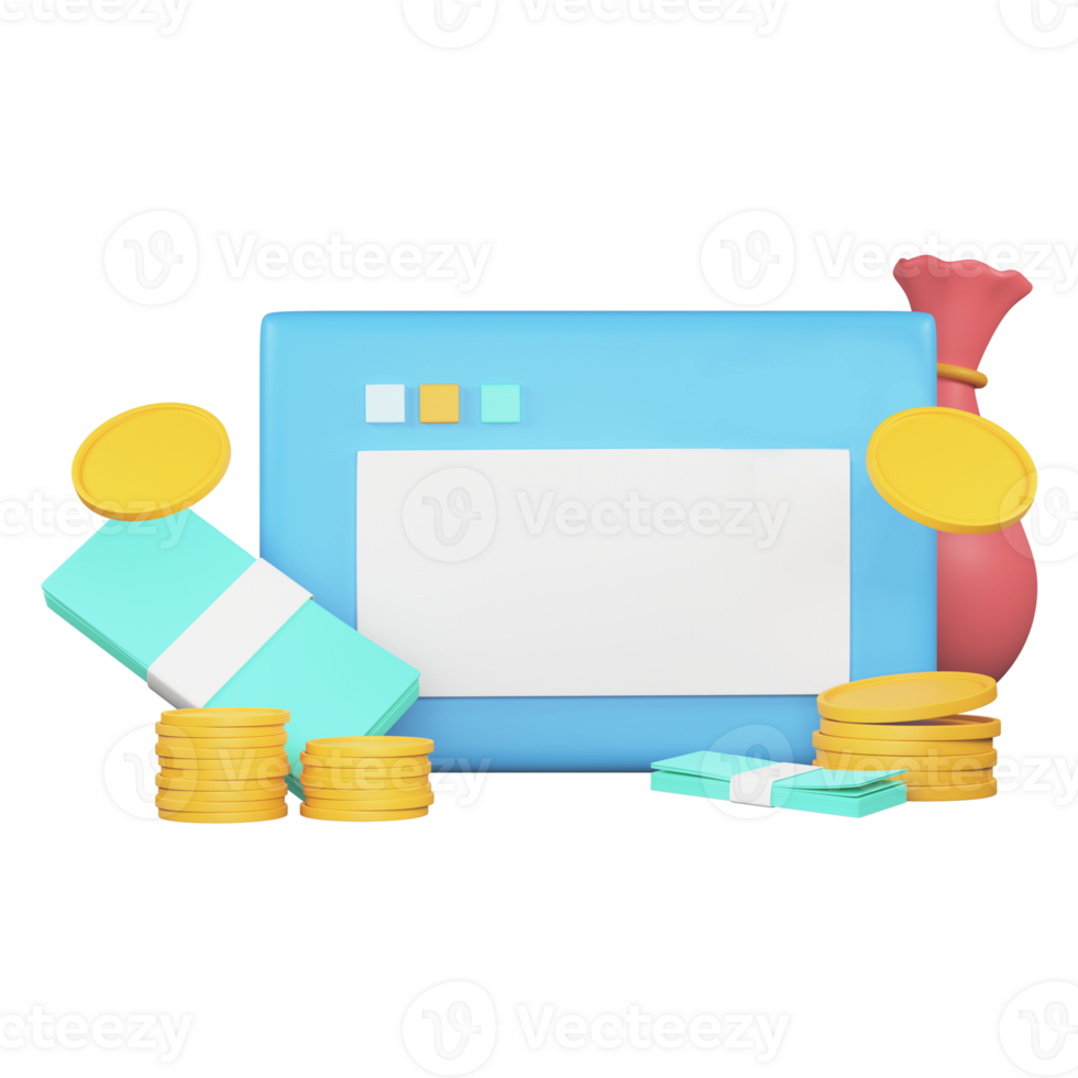 3D Rendering of Business Financial Concept png