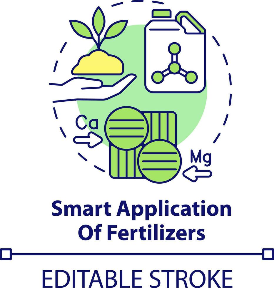 Smart application of fertilizers concept icon. Increased crop yield abstract idea thin line illustration. Isolated outline drawing. Editable stroke vector