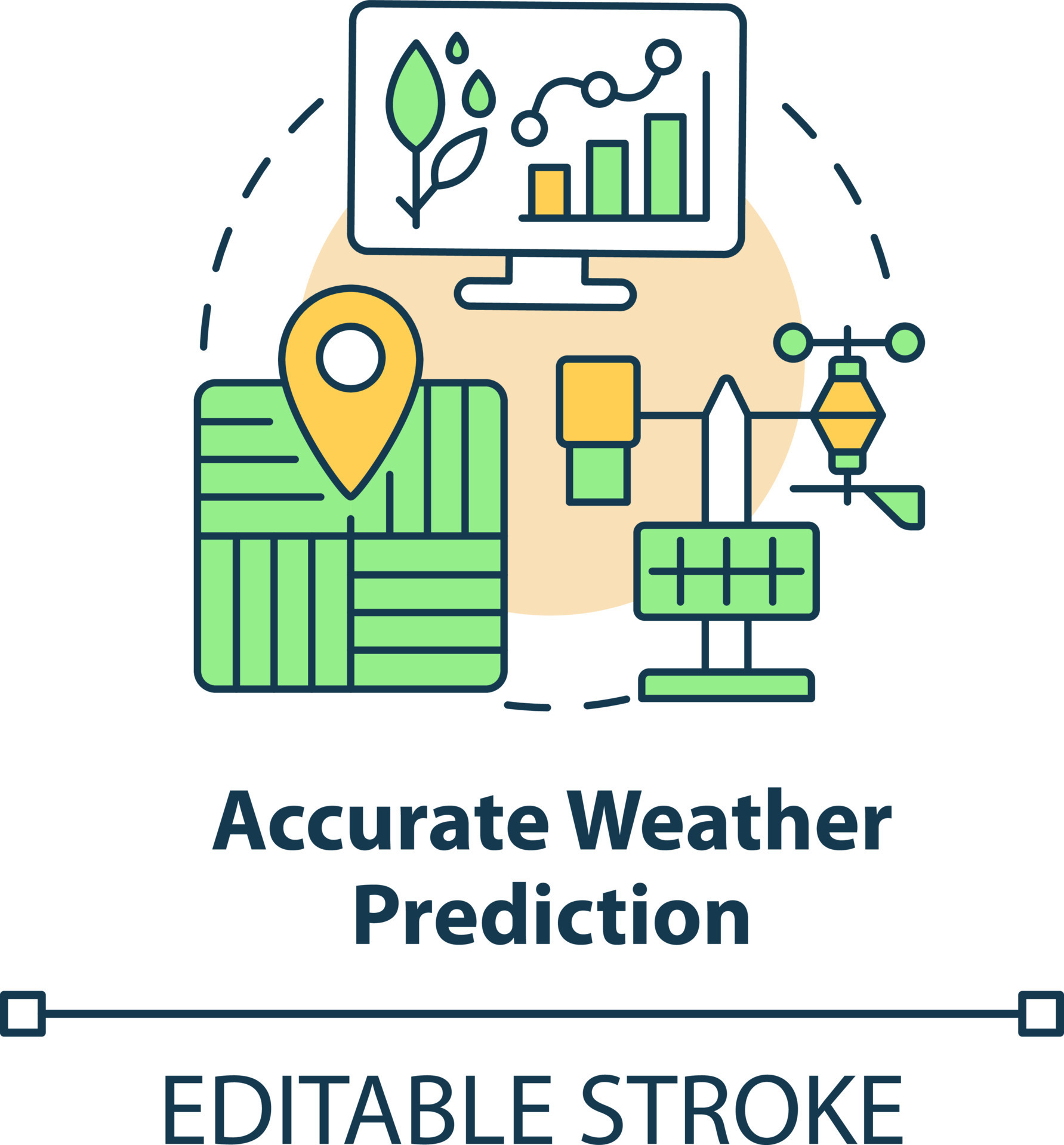Accurate weather prediction concept icon. Innovative tool. Increased