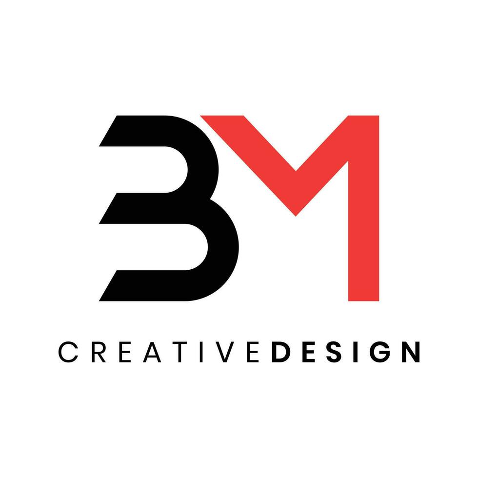 Abstract minimalist BM logo design vector illustration