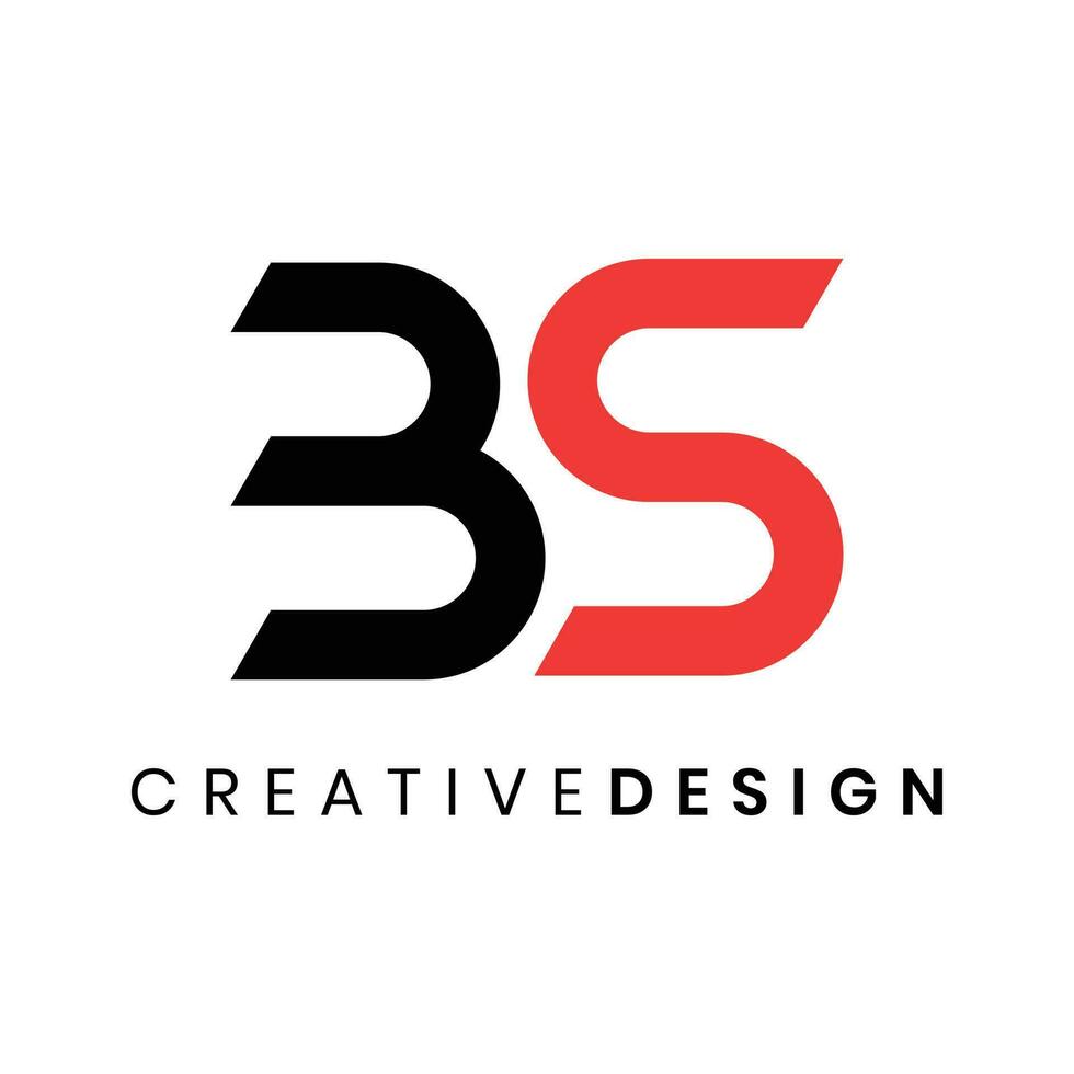 Modern simple letter BS logo design vector illustration