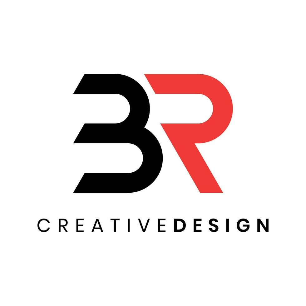 Abstract modern letter BR logo design vector