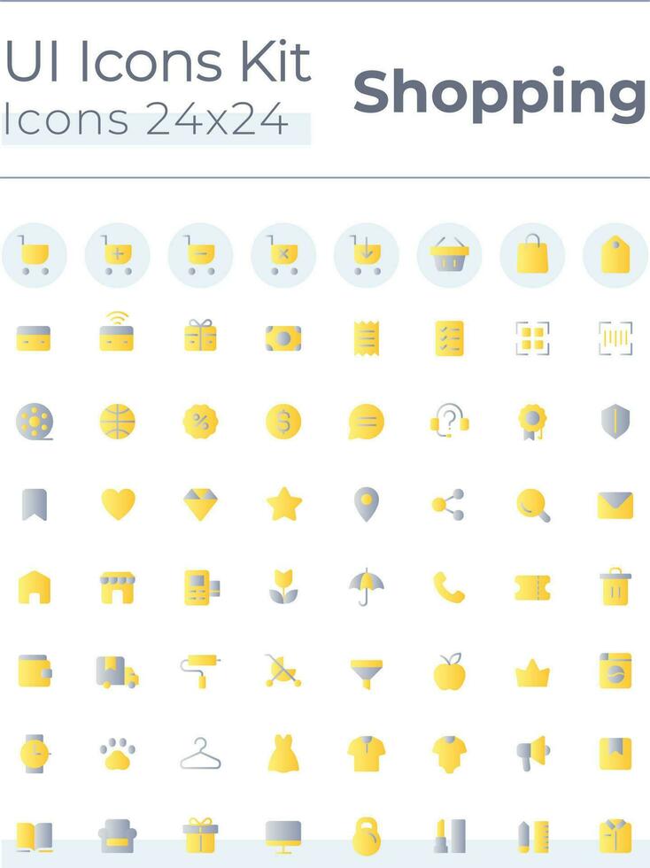 E commerce flat gradient color ui icons set. Retail shop. Purchasing experience. Online platform. Vector isolated RGB pictograms. GUI, UX design for web, mobile