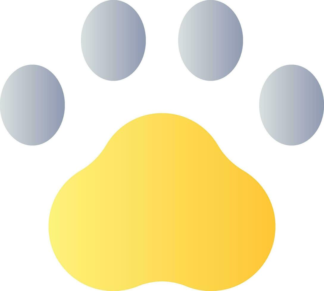 Pet paw flat gradient color ui icon. Goods for domestic animals. Pet store. Online marketplace. Simple filled pictogram. GUI, UX design for mobile application. Vector isolated RGB illustration