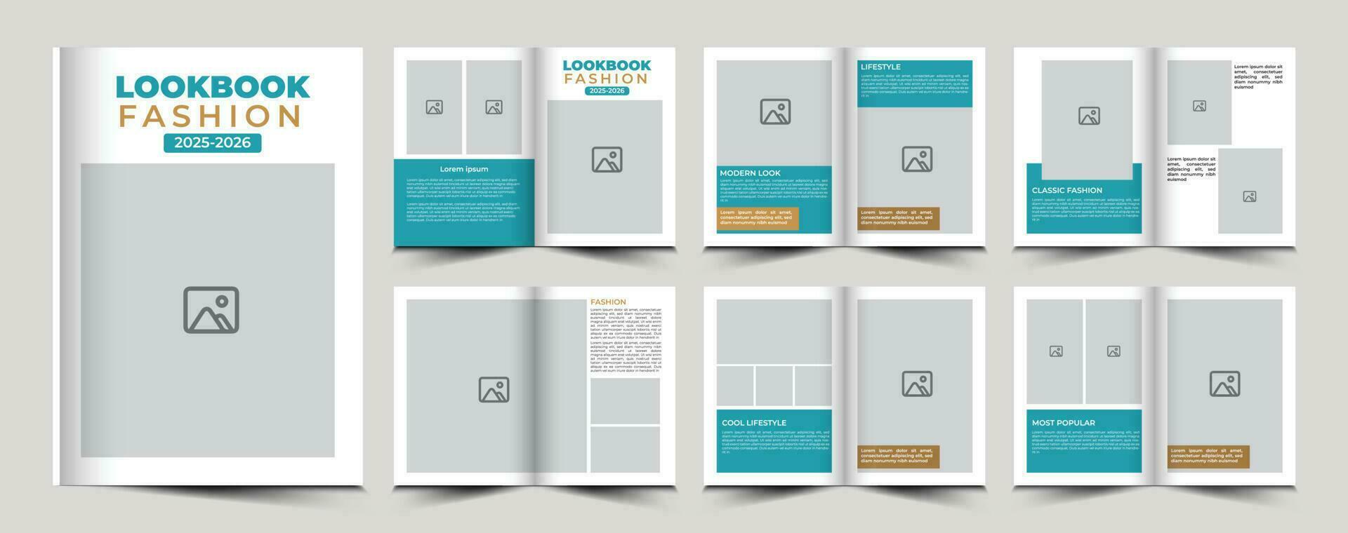 Vector 12 page fashion lookbook template