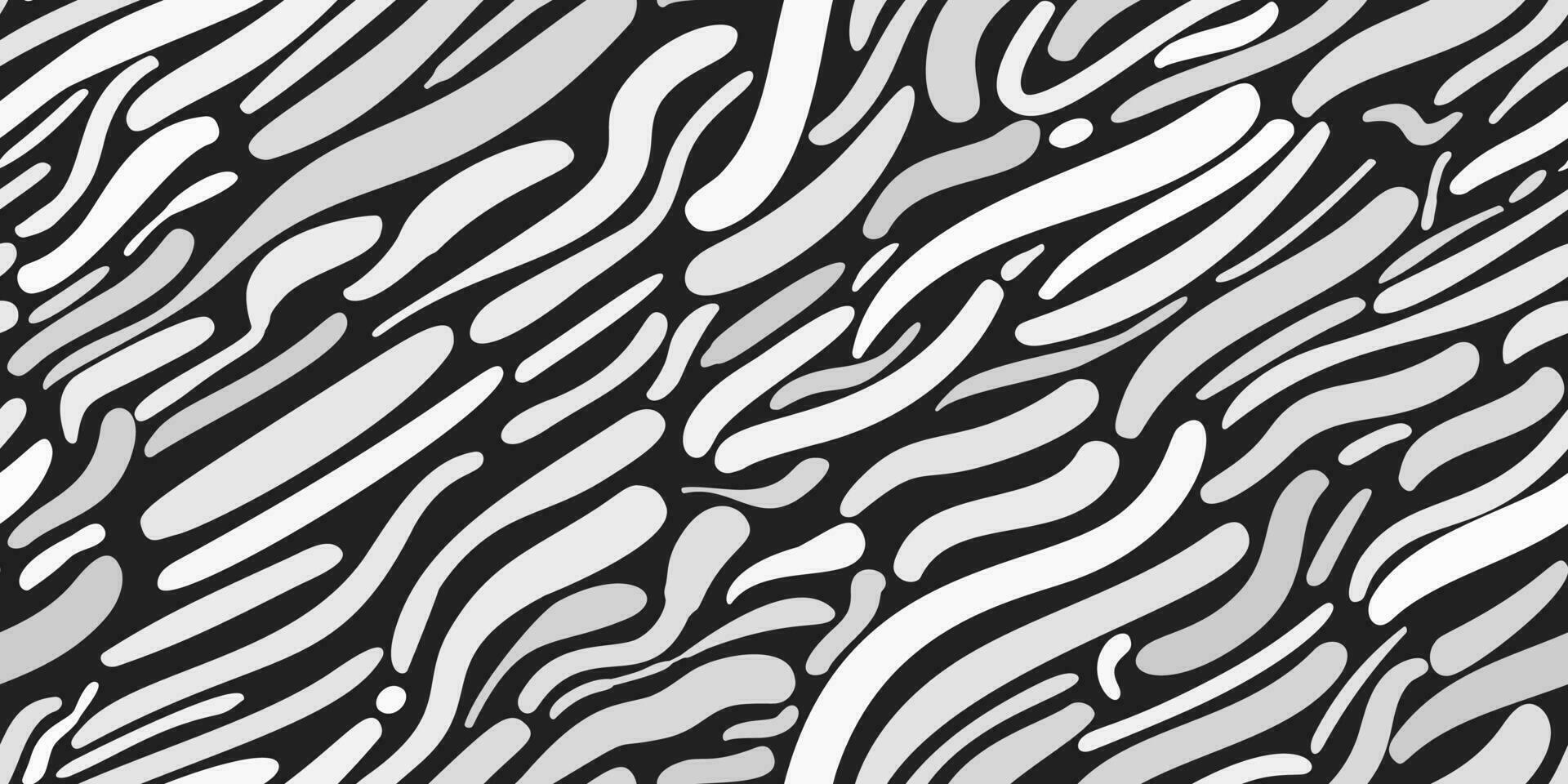 Zebra skin seamless pattern diagonal circle. Animal fur print. Repeating stripes motif. Wildlife, natural camouflage texture. Savannah safari inspired background. Vector abstract wallpaper