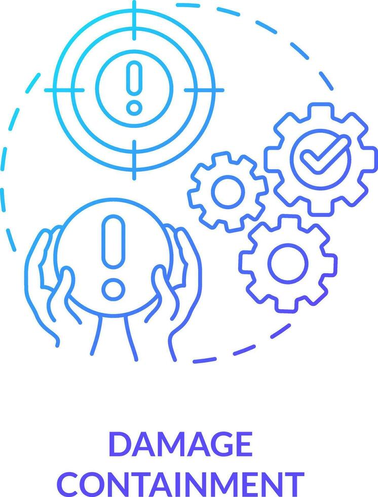 Damage containment blue gradient concept icon. Strategy. Model for crisis management steps abstract idea thin line illustration. Isolated outline drawing vector