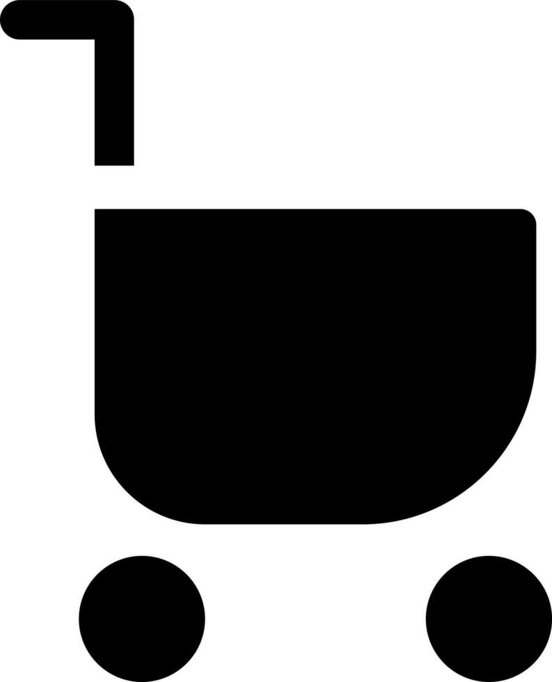 Shopping cart black glyph ui icon. Purchase products, services from shop. User interface design. Silhouette symbol on white space. Solid pictogram for web, mobile. Isolated vector illustration