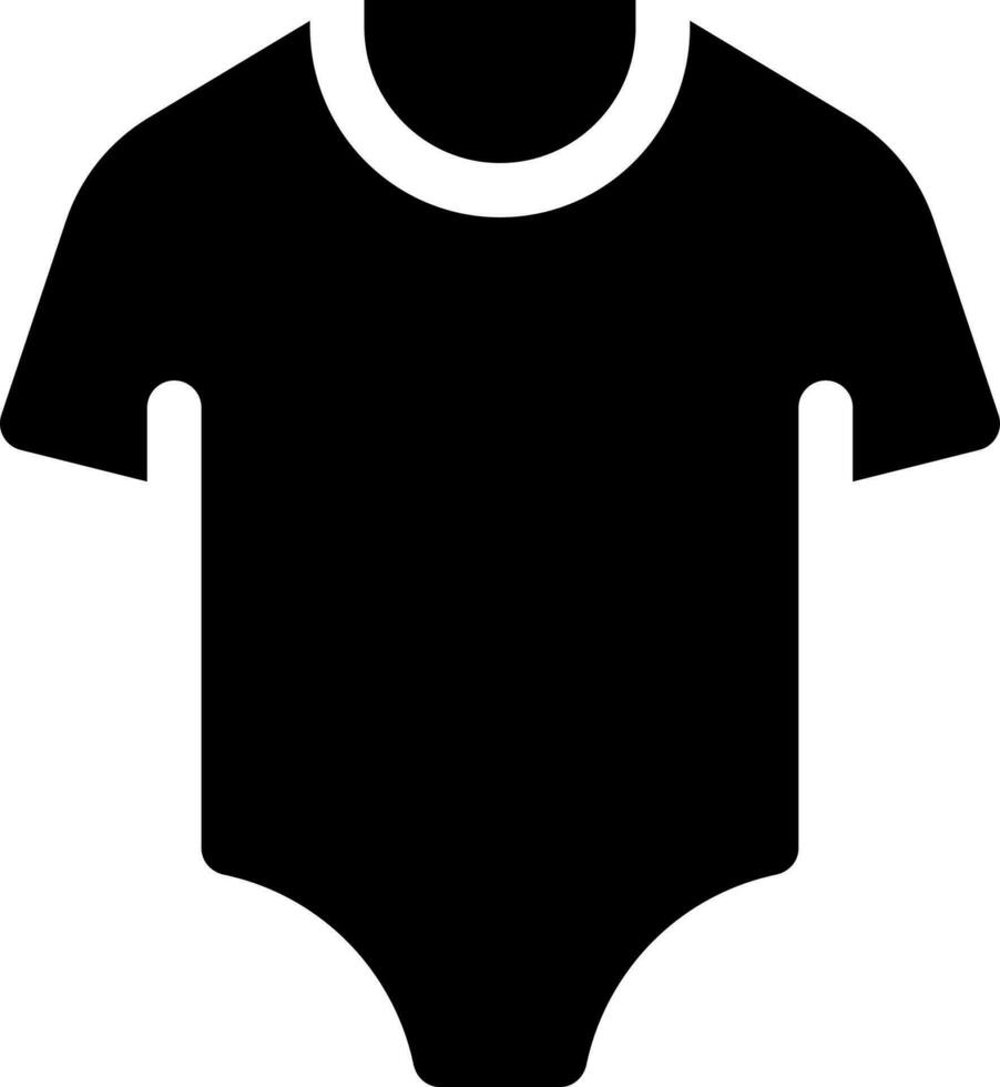 bebé traje negro glifo ui icono. ropa de dormir para niño. infantil ropa. usuario interfaz diseño. silueta símbolo en blanco espacio. sólido pictograma para web, móvil. aislado vector ilustración