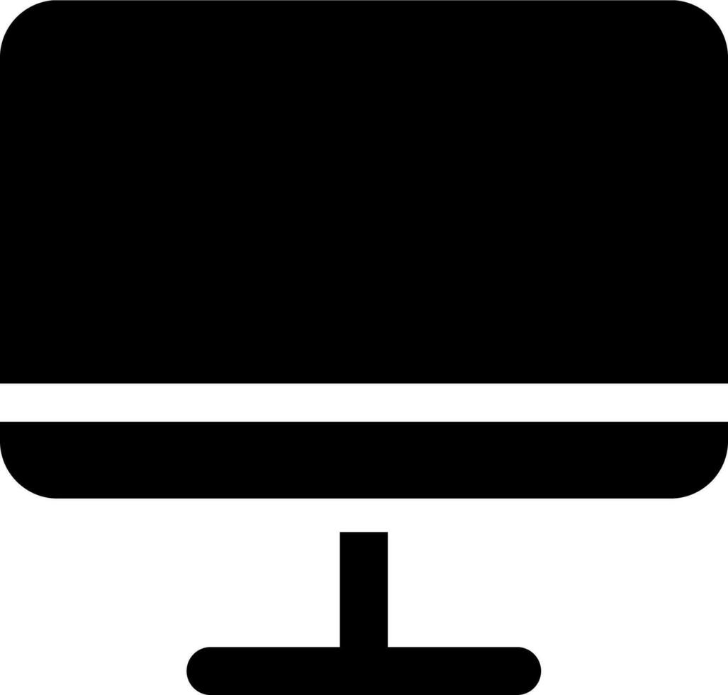TV display black glyph ui icon. Television. Electronics store. E commerce. User interface design. Silhouette symbol on white space. Solid pictogram for web, mobile. Isolated vector illustration