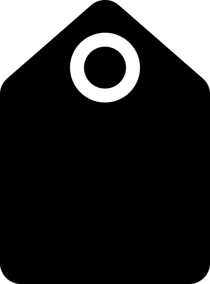 Price tag black glyph ui icon. Label placement. E store. Online marketplace. User interface design. Silhouette symbol on white space. Solid pictogram for web, mobile. Isolated vector illustration