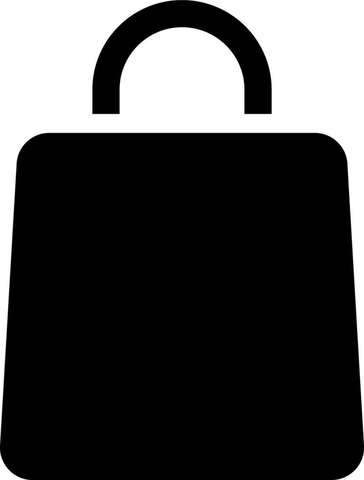 Shopping bag black glyph ui icon. Online marketplace. Apparel shop. Buying items. User interface design. Silhouette symbol on white space. Solid pictogram for web, mobile. Isolated vector illustration