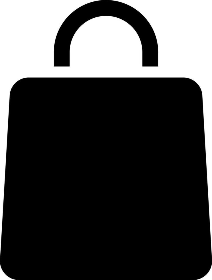 compras bolso negro glifo ui icono. en línea mercado. vestir tienda. comprando elementos. usuario interfaz diseño. silueta símbolo en blanco espacio. sólido pictograma para web, móvil. aislado vector ilustración