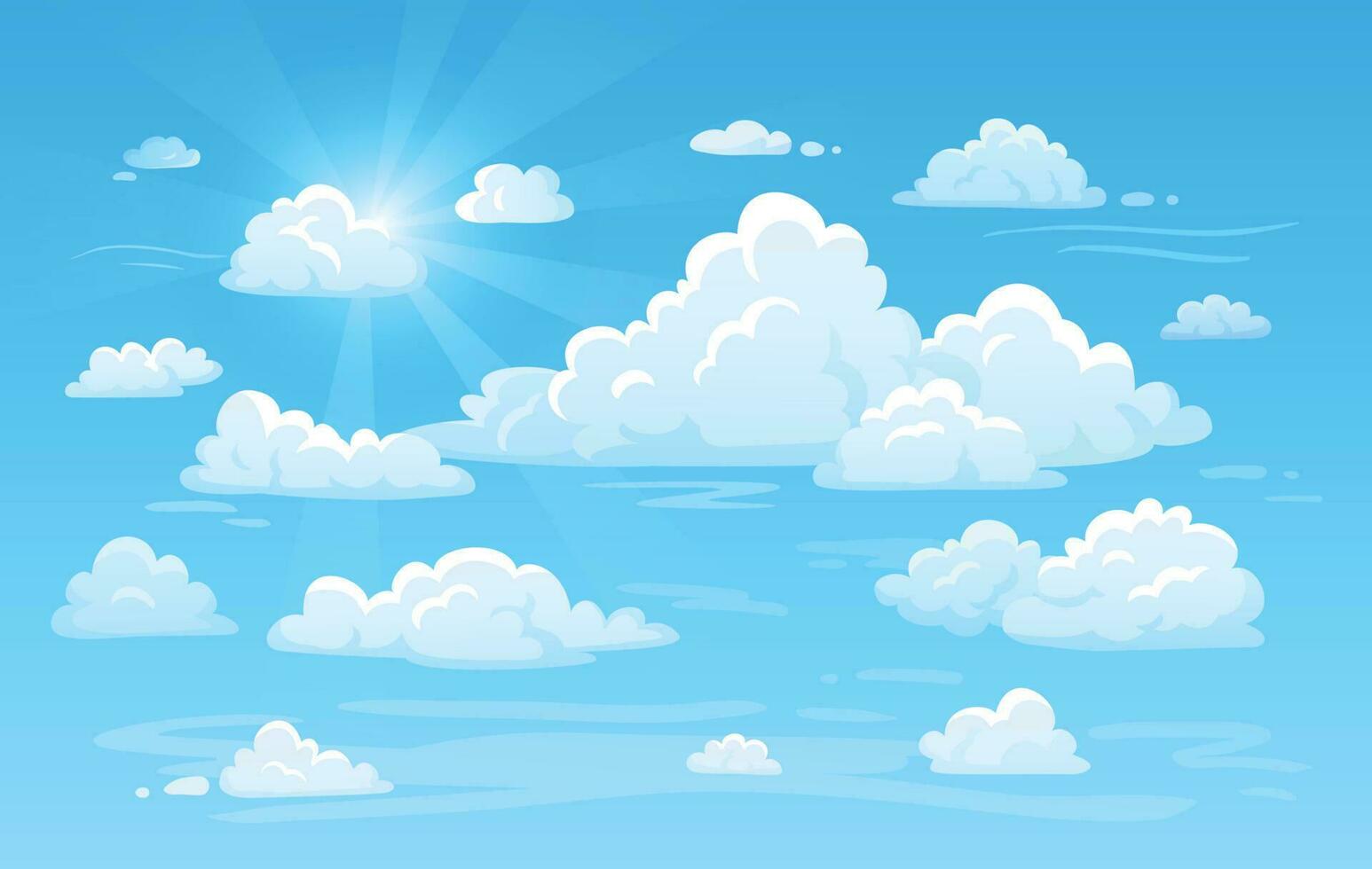 azul limpiar aire cielo con nubes panorama. nube antecedentes vector ilustración