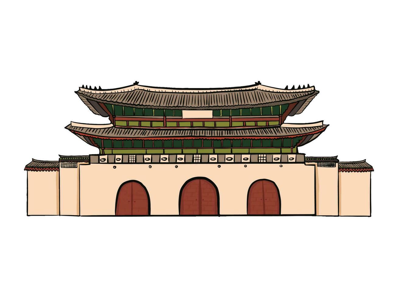 Korea landmark for traveling Illustration vector