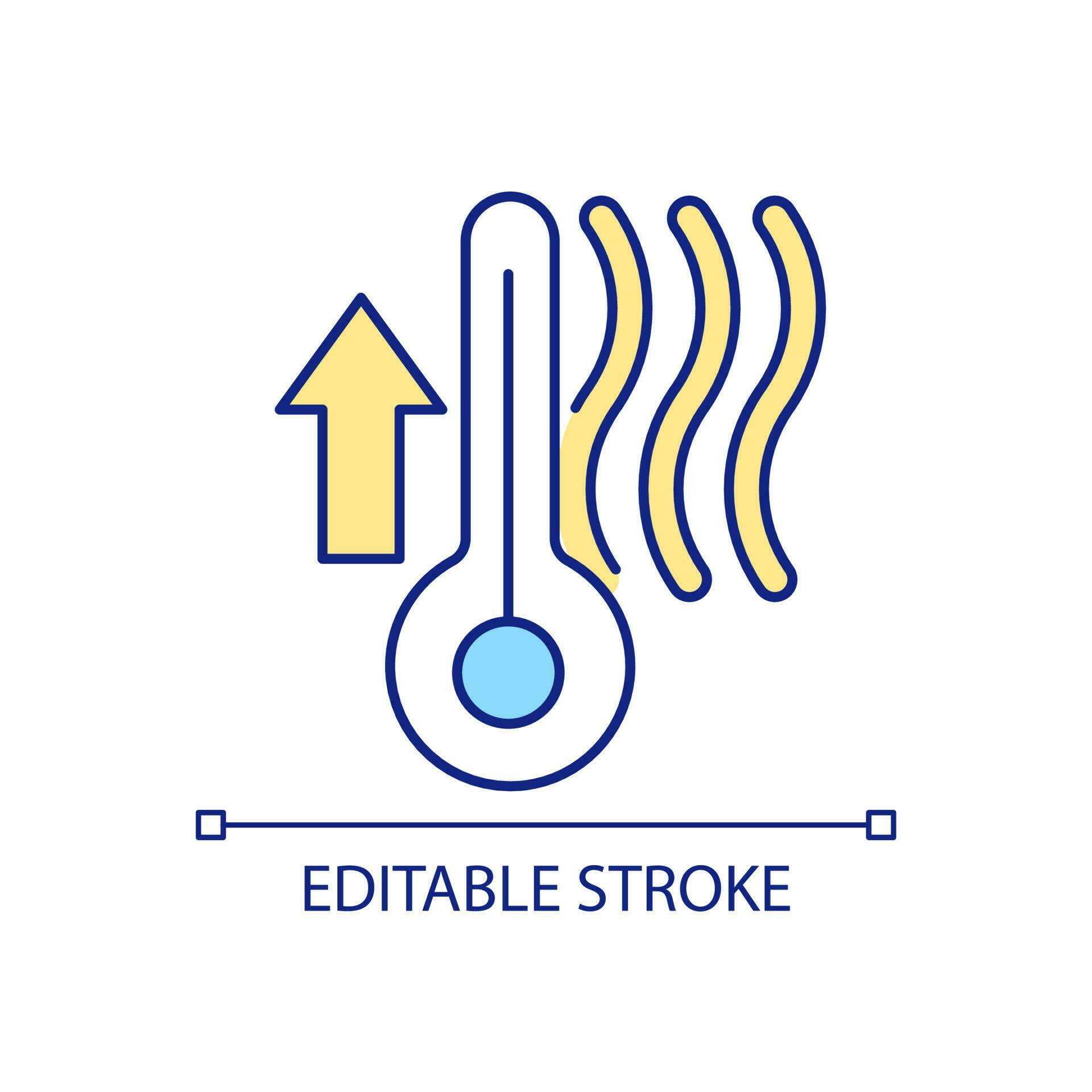 High up temperature RGB color icon. Keep house warm during winter. Saving heat energy. Climate