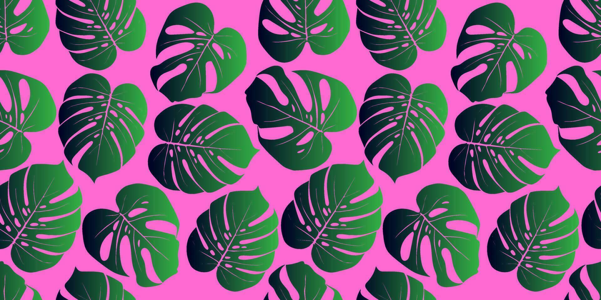 Tropical background with monstera leaves. Seamless floral exotic hawaiian pattern. Jungle  palm wallpaper. vector